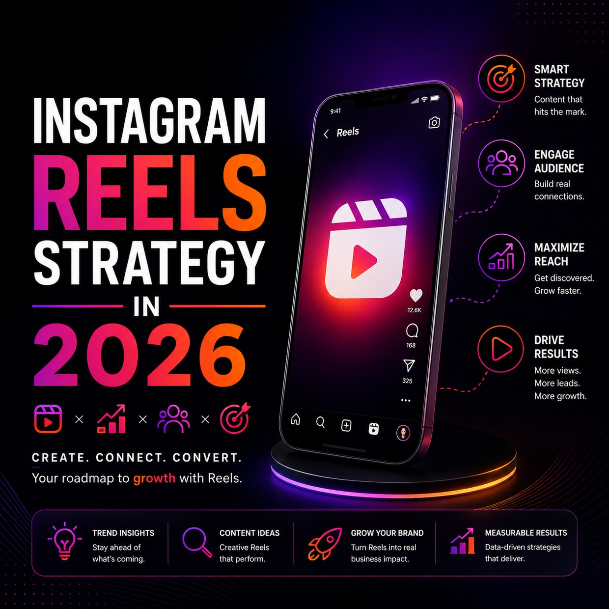 A smartphone showing a vertical Instagram Reel, representing a 2026 Reels strategy for Pakistani brands